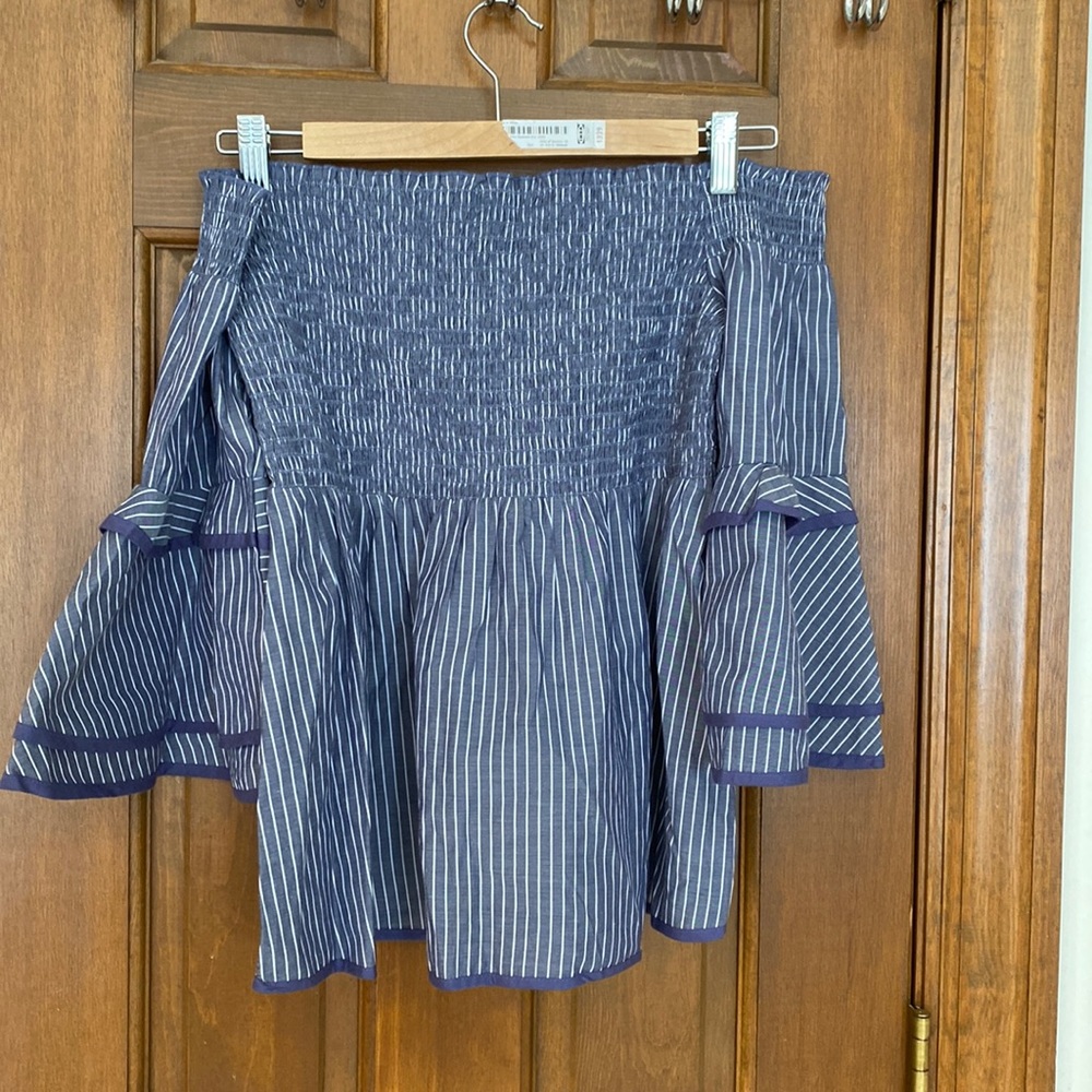 American eagle. Blue and white strip off the shoulder